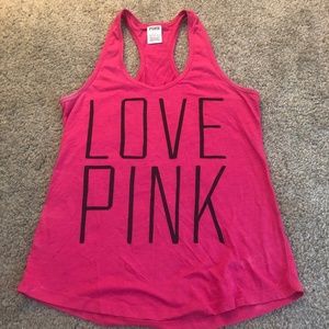 PINK by VS black & pink racerback tank small